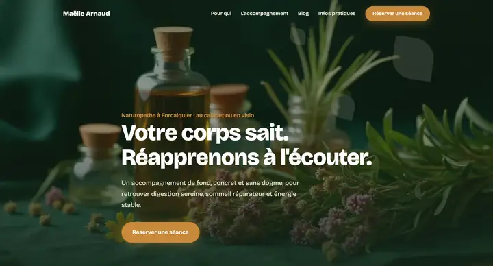 Exemple de site pour une naturopathe